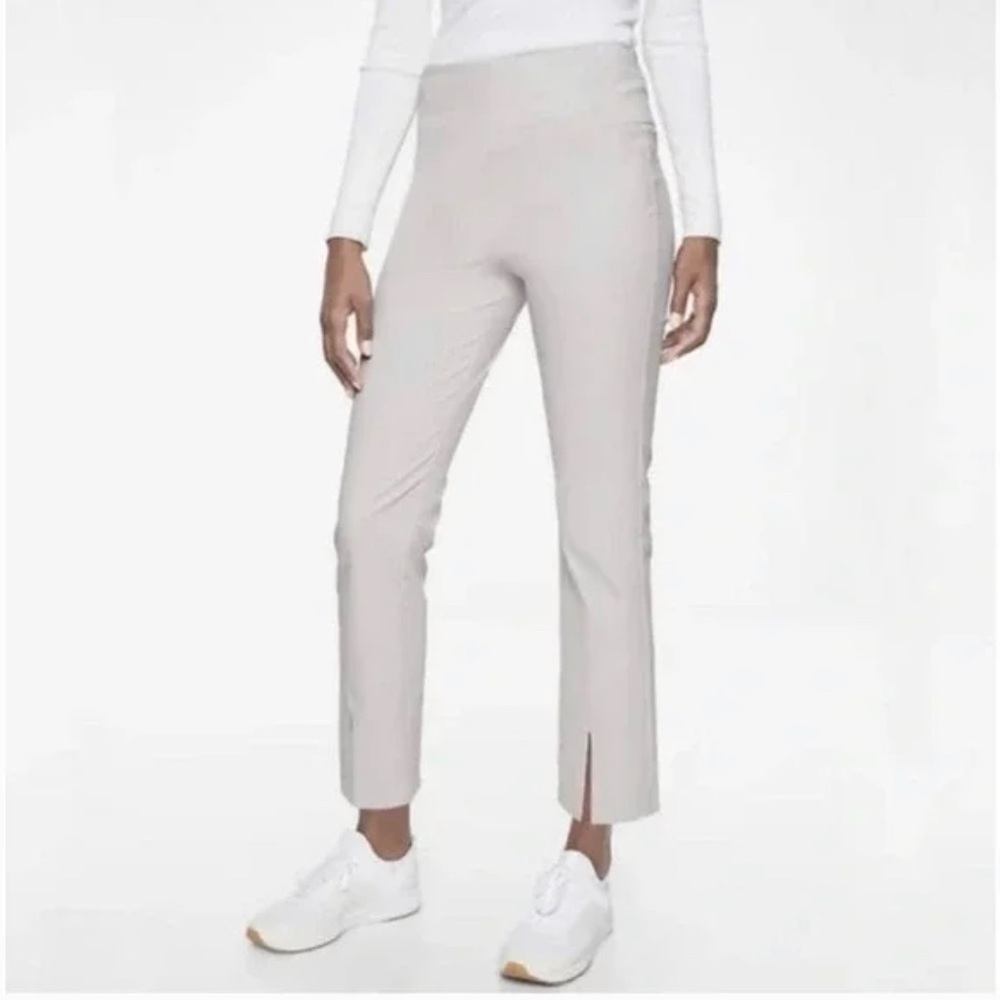 Athleta Wander Slim Straight Crop Pants Galactic Gray
